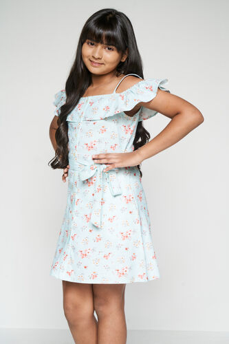 Turquoise Flower-ist Dress, Turquoise, image 2